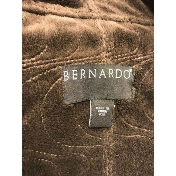 Bernardo Long Sleeve Zipper closure Brown jacket relaxed collared sz pxs satin - Picture 6 of 8